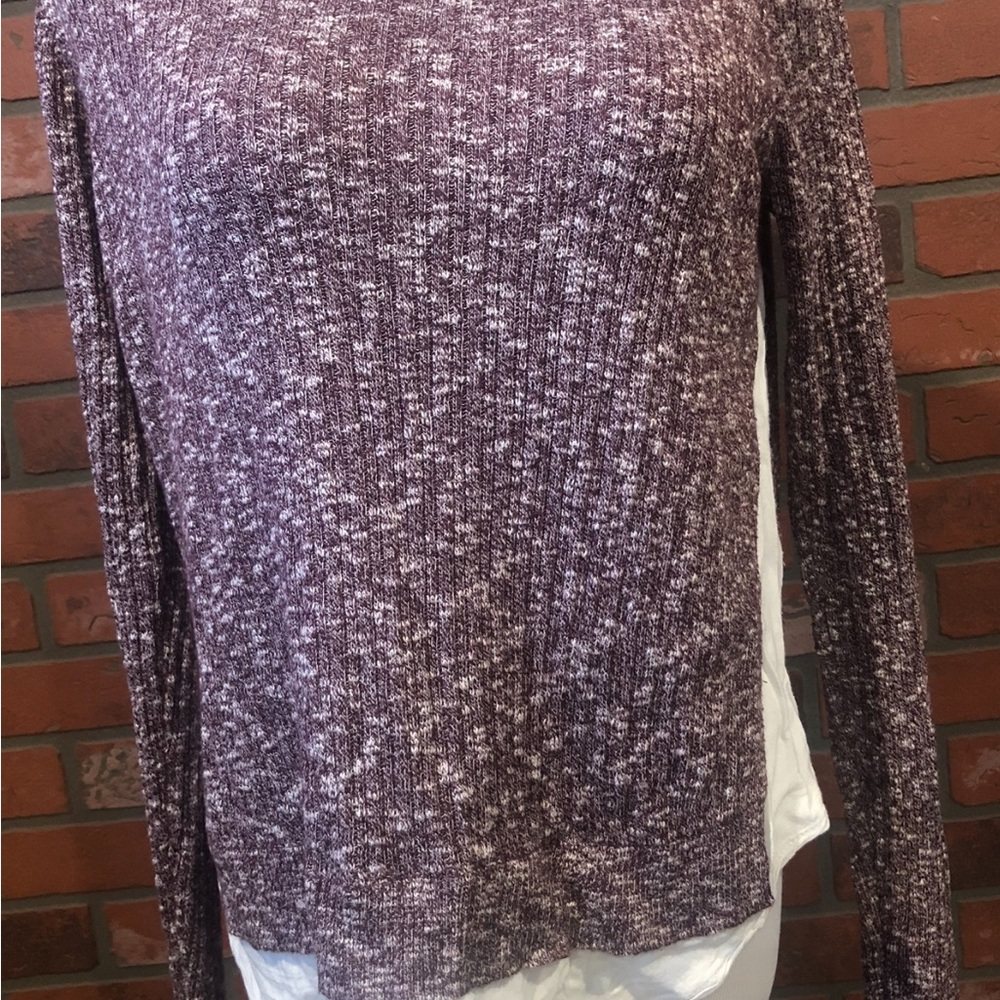 Twik Size Medium Marled Purple/White Knit Tunic